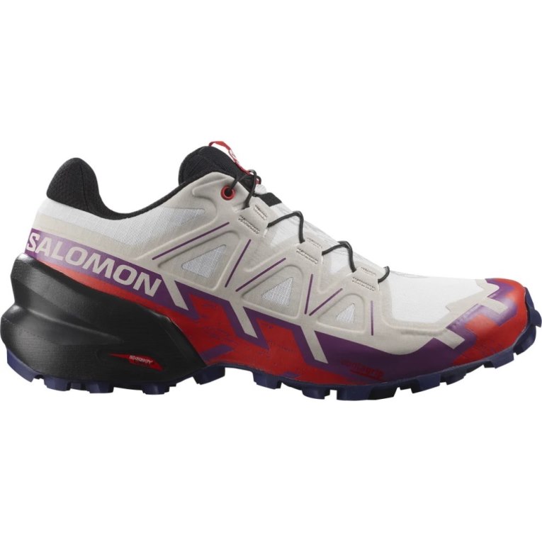 White / Red Salomon Speedcross 6 Women\'s Trail Running Shoes | PH 32784F